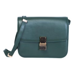 Celine Classic Leather Box Bag Greene & Greene Leather