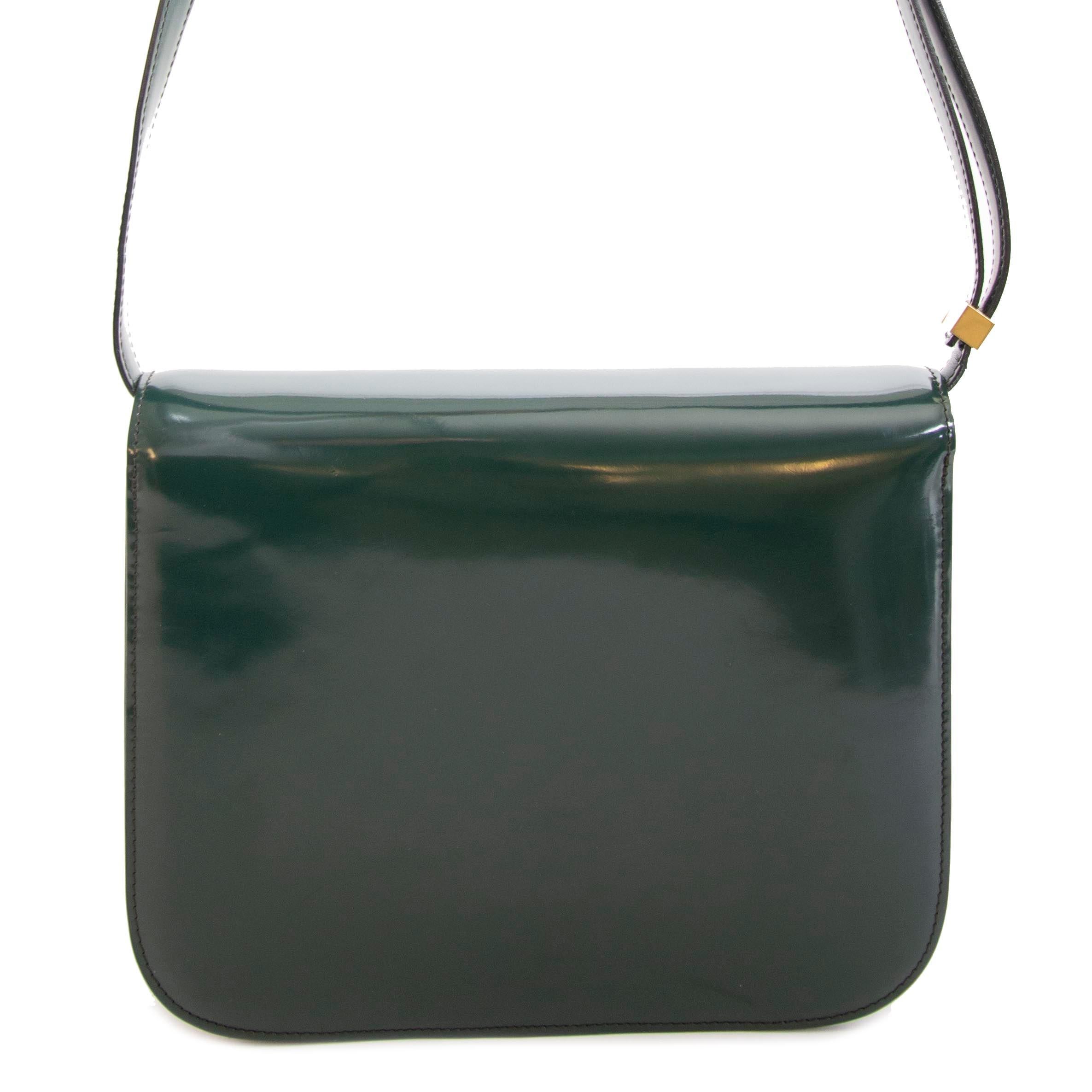 Celine Classic Green Patent Leather Bag at 1stDibs