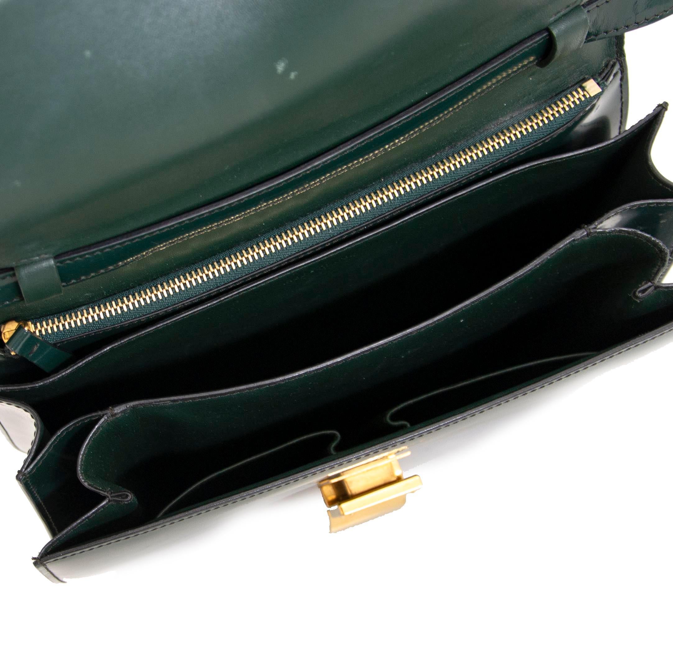 Celine Classic Green Patent Leather Bag In Good Condition In Antwerp, BE