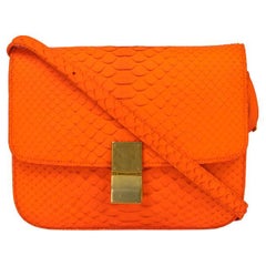 CÉLINE, Classic in orange exotic leather