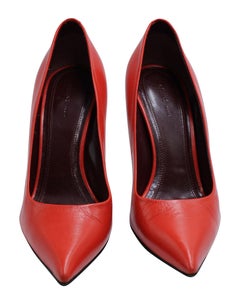 Celine Classic Point-Toe Pumps in Red Leather