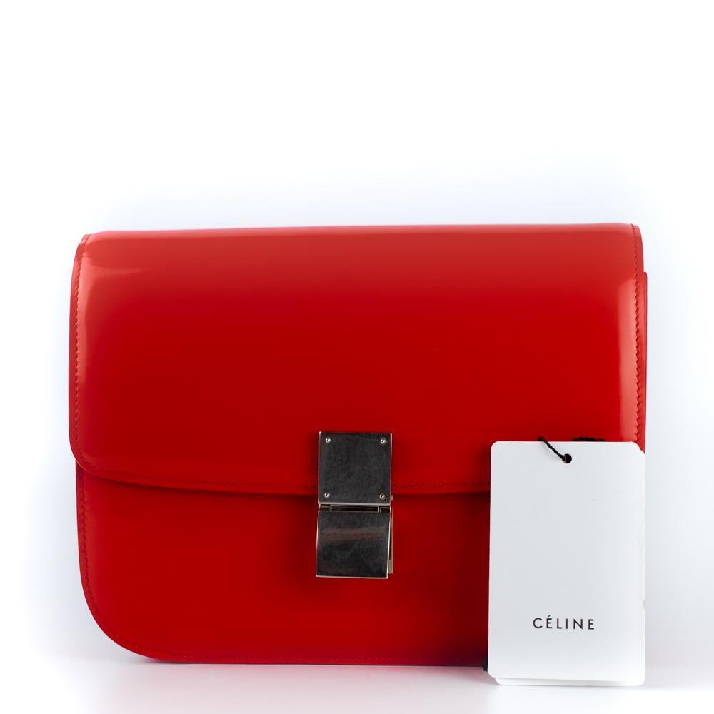 CÉLINE Classic Shoulder bag in Red Patent leather 8