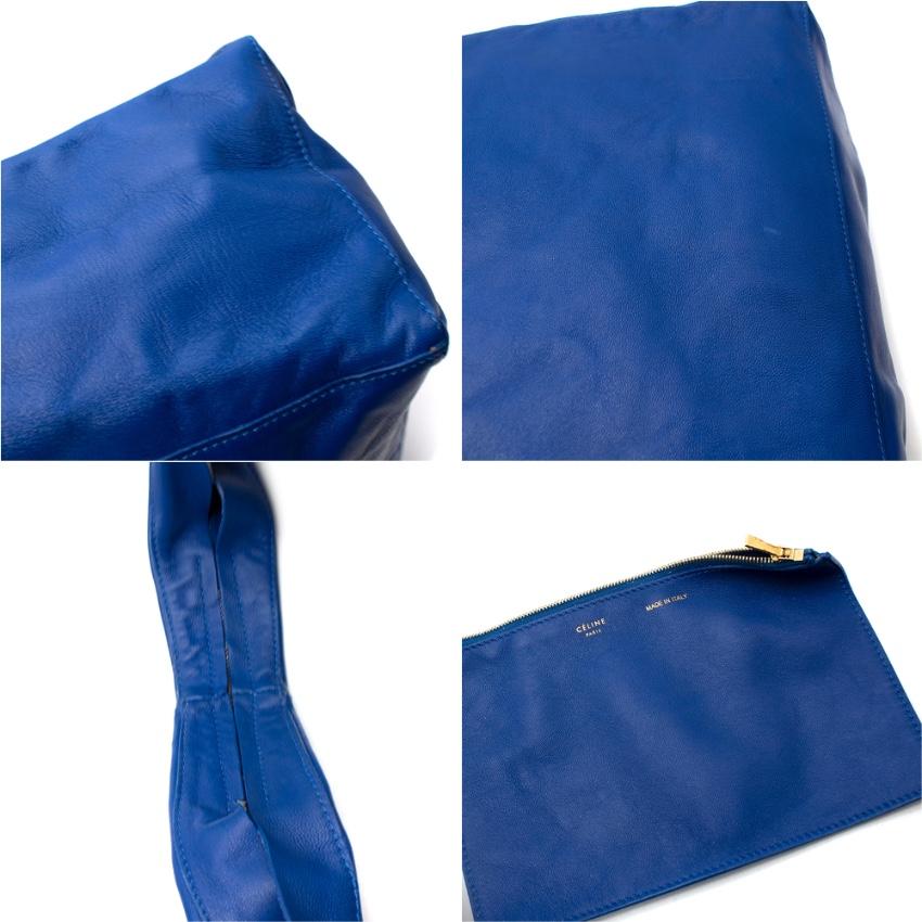 Celine Cobalt Blue Leather Sling Shoulder Bag For Sale 1