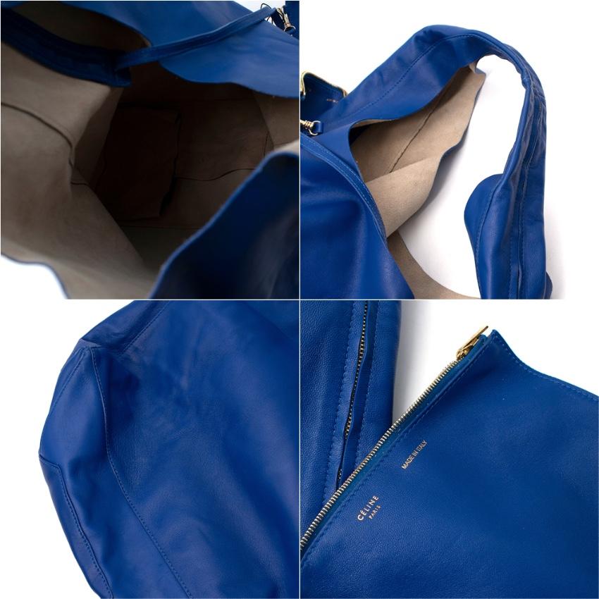 Celine Cobalt Blue Leather Sling Shoulder Bag For Sale 2
