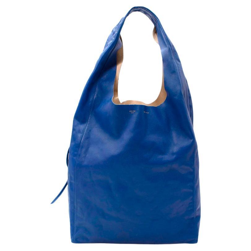 Celine Cobalt Blue Leather Sling Shoulder Bag For Sale