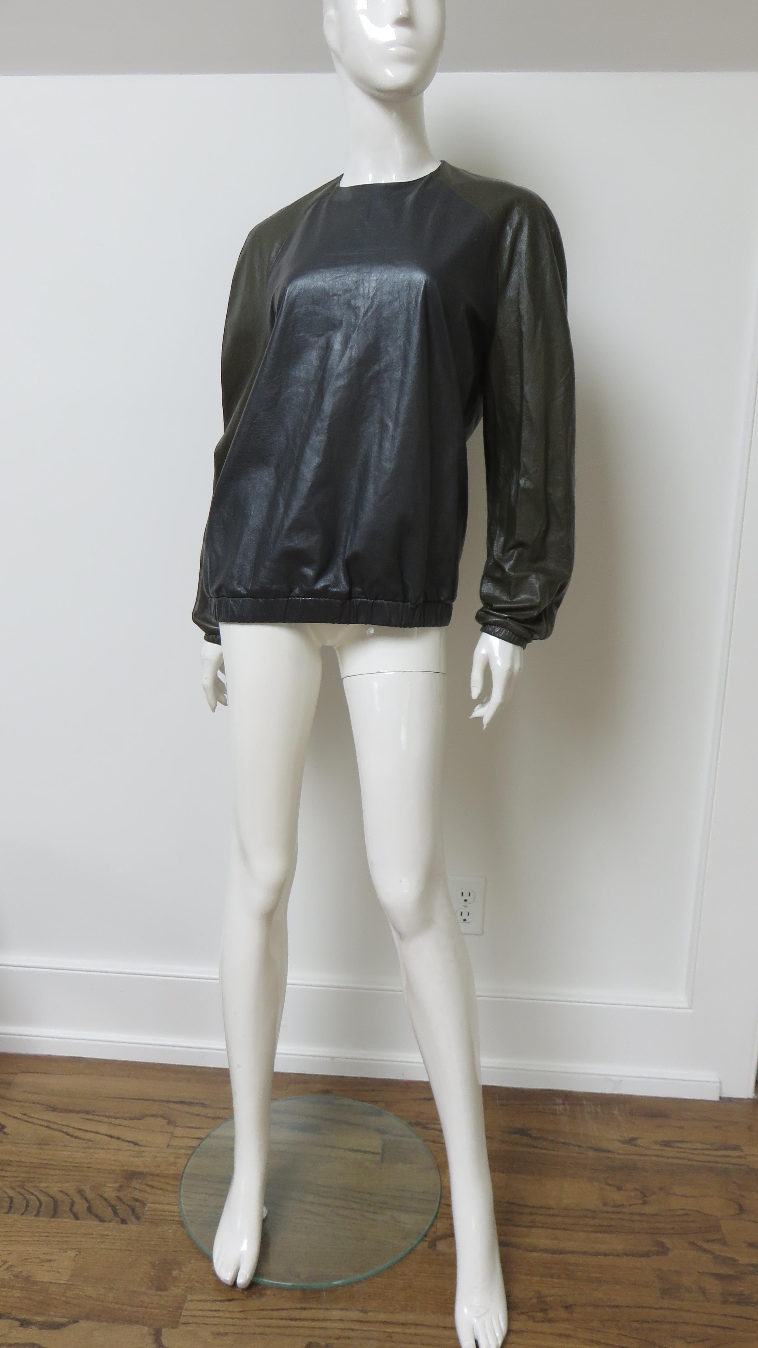 De las mujeres Top de piel con bloques de color Celine en venta