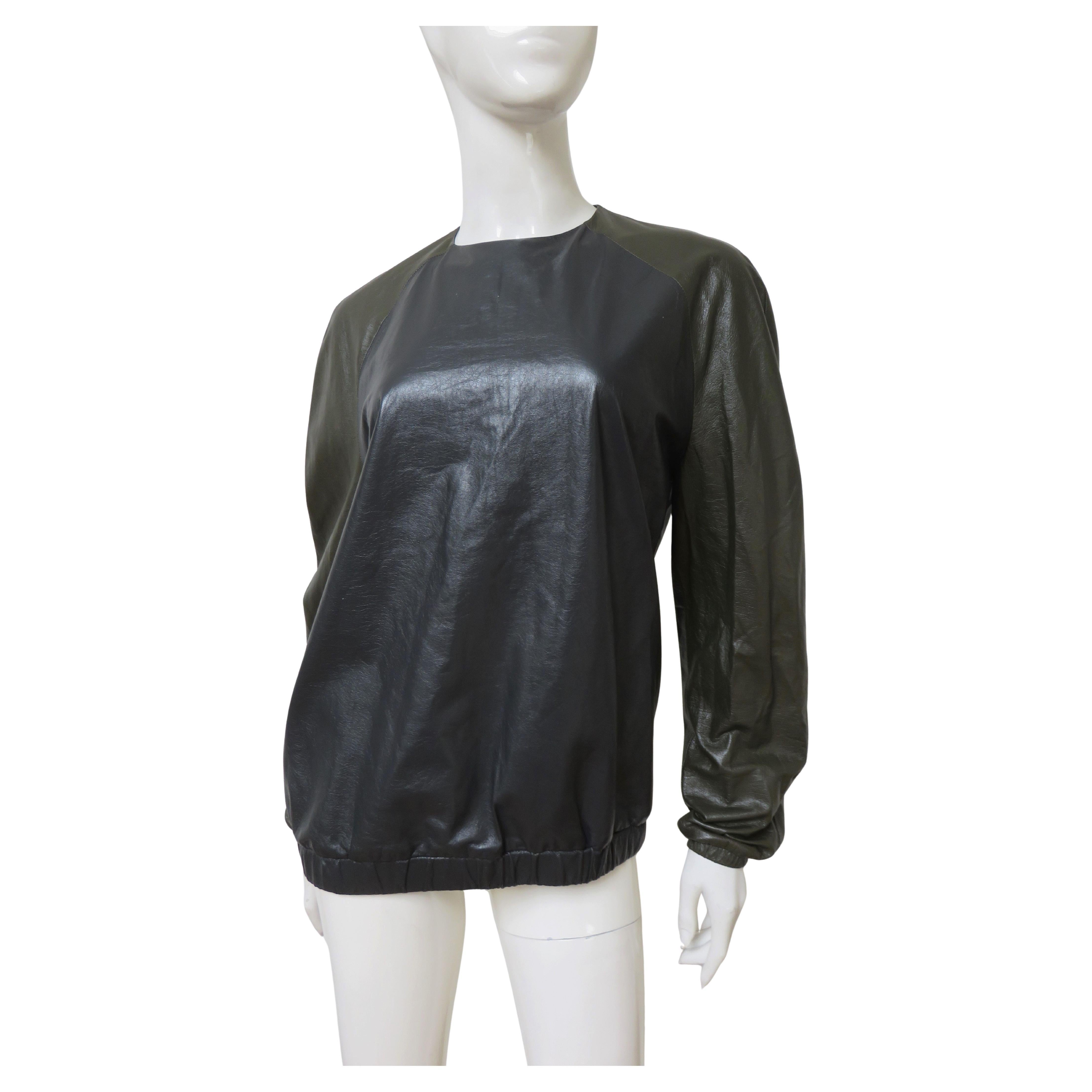 Top de piel con bloques de color Celine en venta