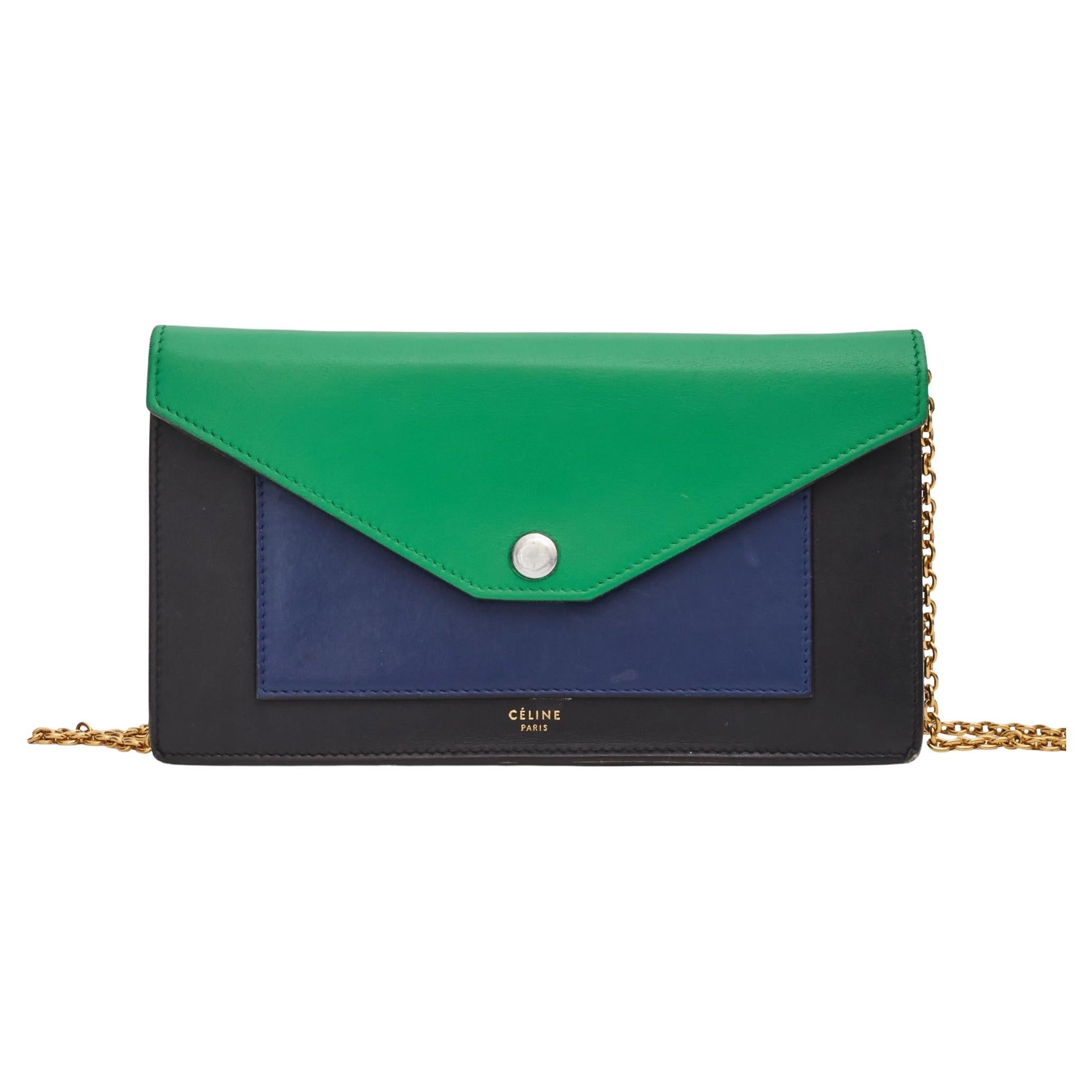 Celine Colorblock Pocket Envelope Wallet On Chain Bag (2015)