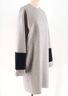 Celine contrast-cuff wool shift dress US 6