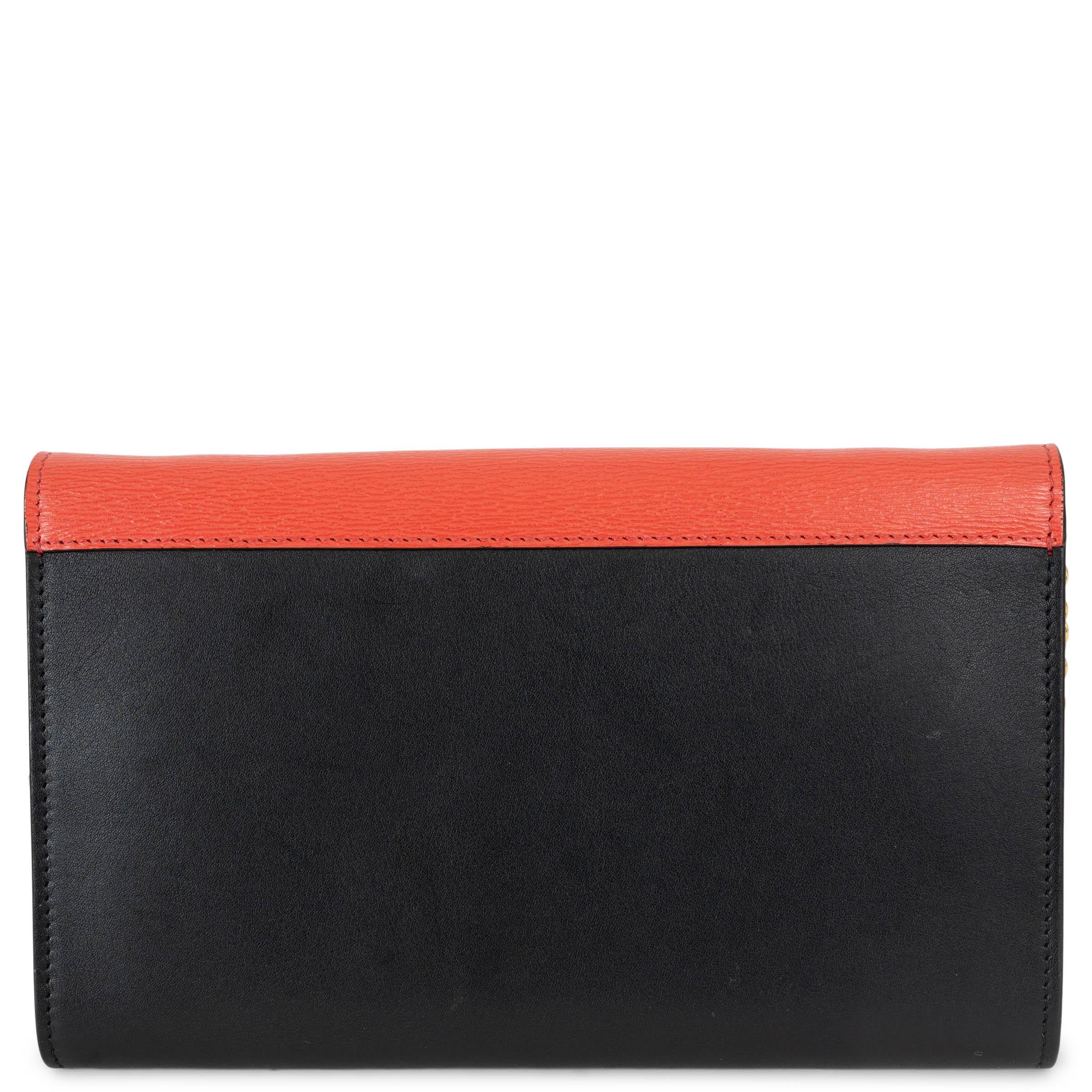 Orange CELINE coral navy blue leather POCKET LARGE ON CHAIN WOC Bag For Sale
