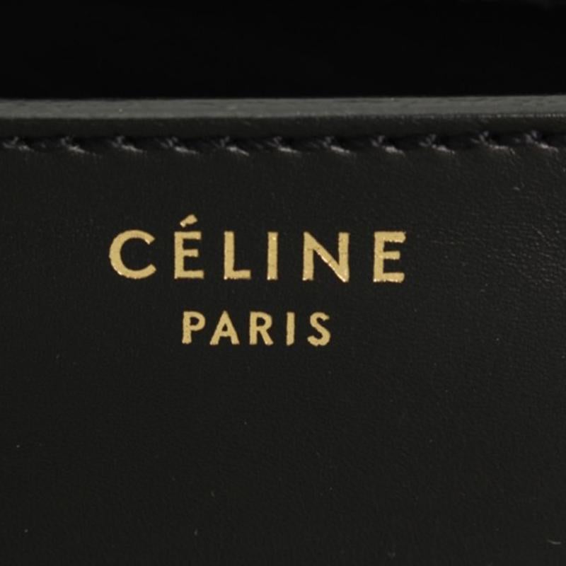 Celine Cream/Black Canvas and Leather Mini Luggage Tote In Good Condition In Dubai, Al Qouz 2