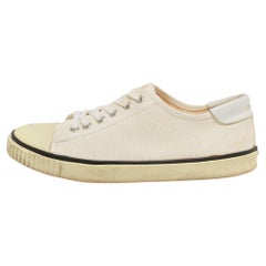 Used Celine Cream Canvas Blank Sneakers Size 38