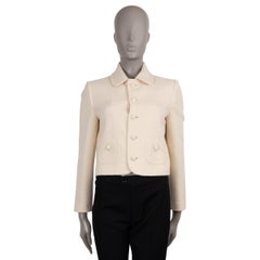 Celine crème cachemire 2024 VERNEUIL CROPED TWEED Veste 40 M