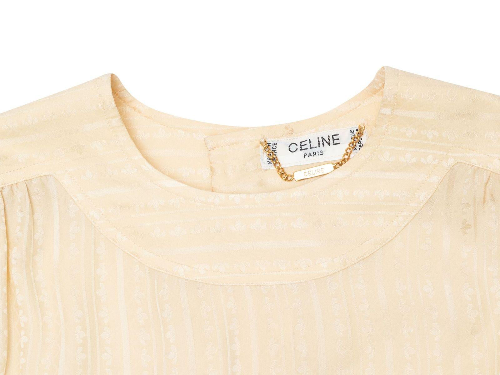 Celine Cream Clover Patterned Long Sleeve Top 2