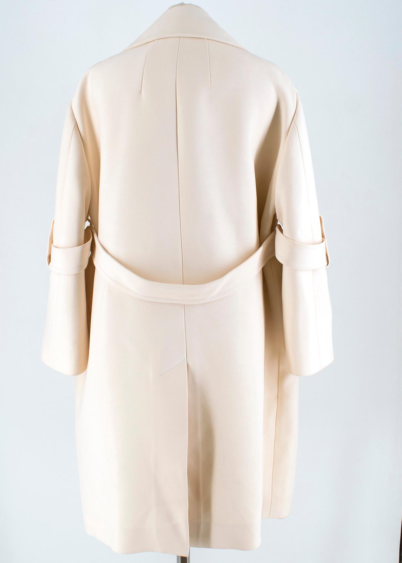 Céline Cream Cocoon Wool-Blend Coat 