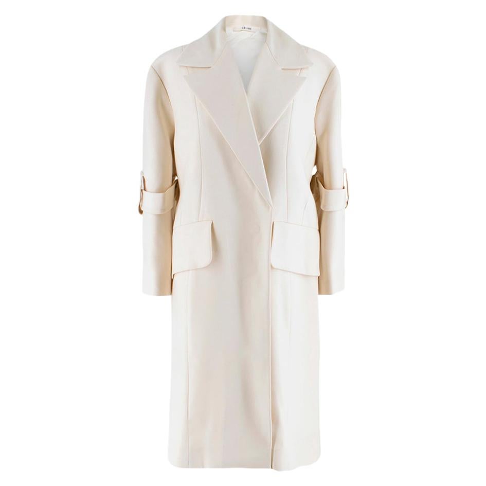 Céline Cream Cocoon Wool-Blend Coat 