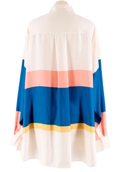Celine Cream Colourblock Silk Shirt L 42
