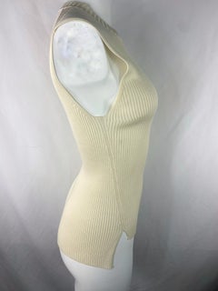 CELINE Cream/ Ivory Knit Top, Size Large