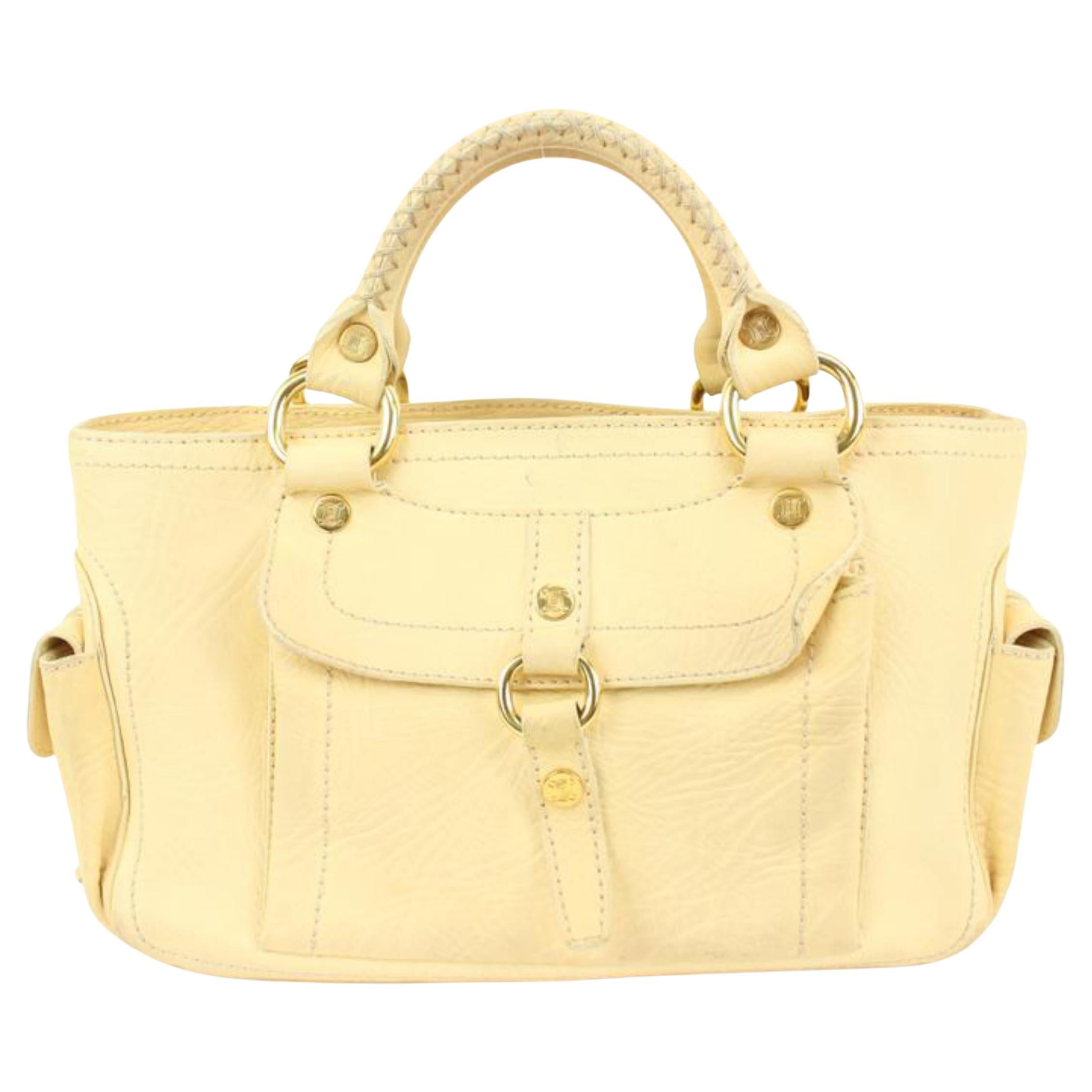 Céline Cream Leather Boogie Tote Bag 91ce39s For Sale