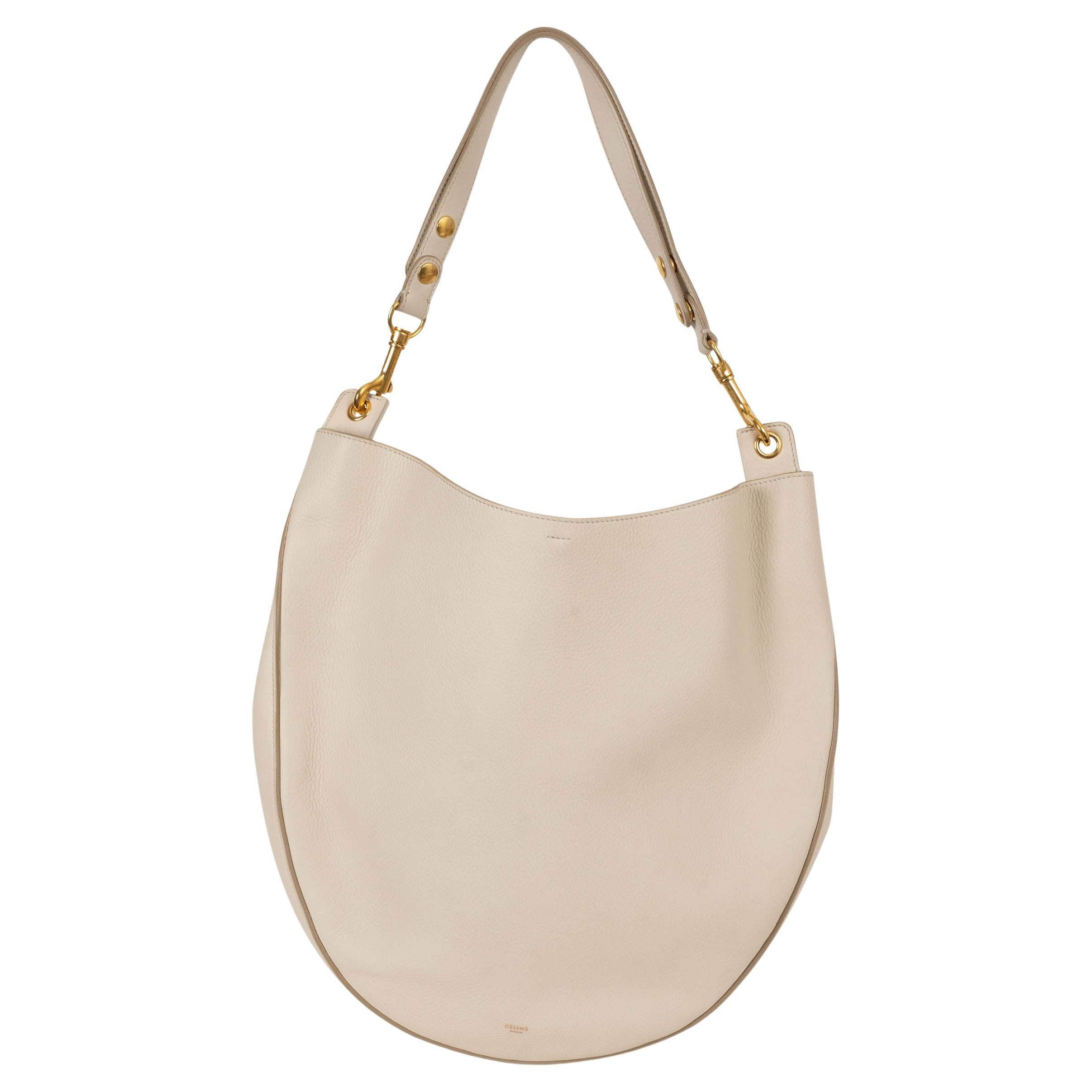 Borsa CELINE LARGE HOBO in pelle color crema
