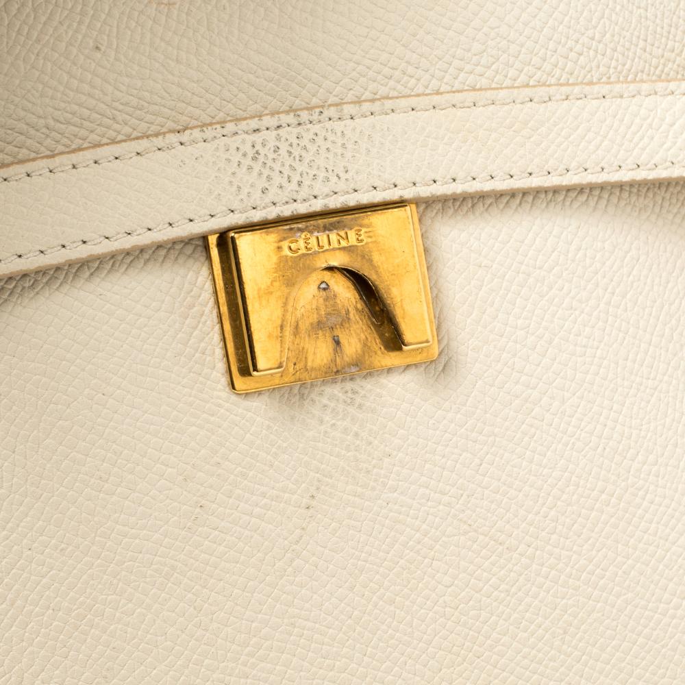 Celine Creme Leder Mini Gürtel Top Handle Tasche 2