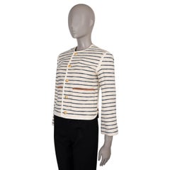 CELINE cream navy cotton 2023 MARINIERE STRIPED TWEED Jacket S