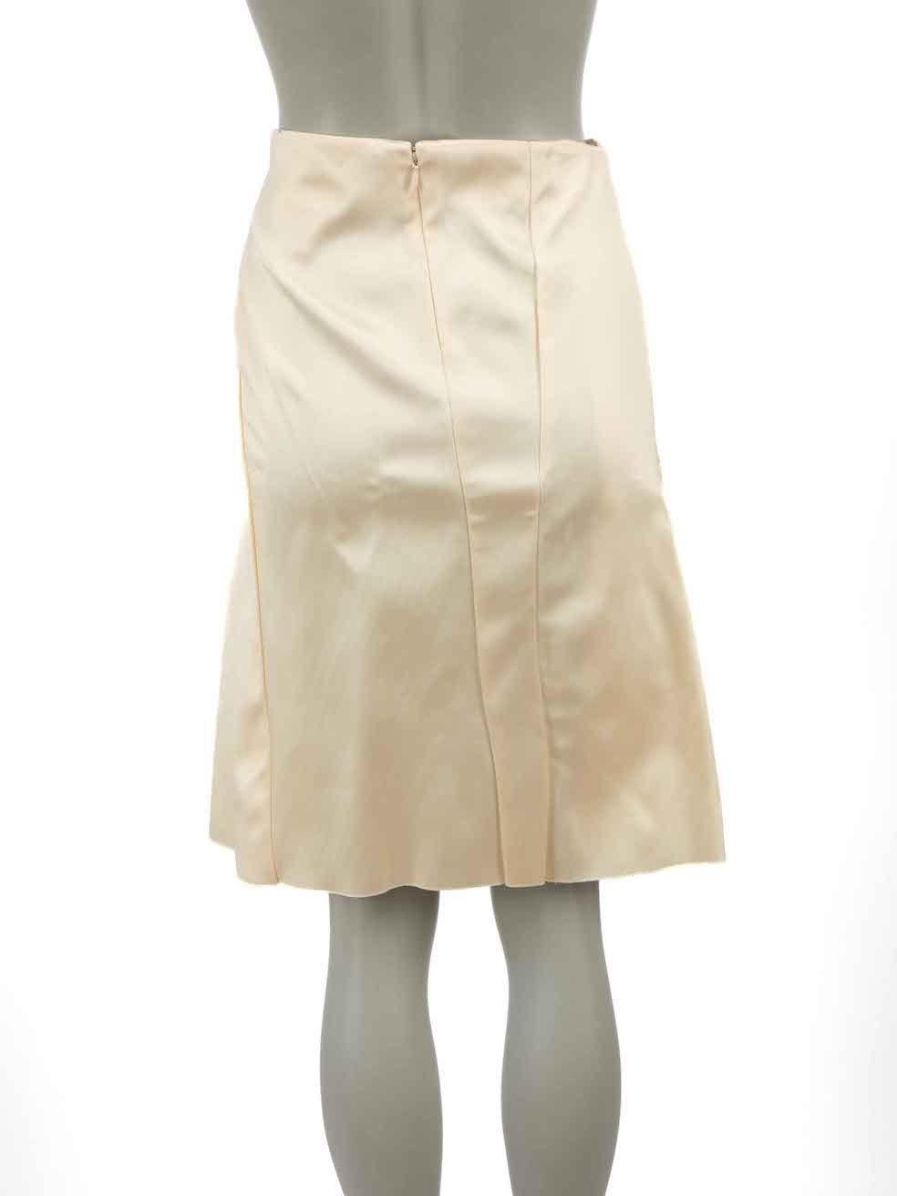 Celine Cream Panelled Knee-Length Skirt Size S In New Condition For Sale In London, GB