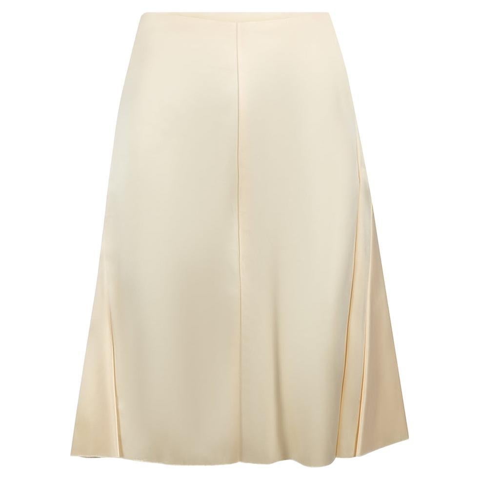 Celine Cream Panelled Knee-Length Skirt Size S For Sale