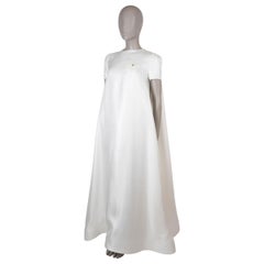 CELINE Creme Seide 2026 ORGANZA CAPE Kleid 38 S