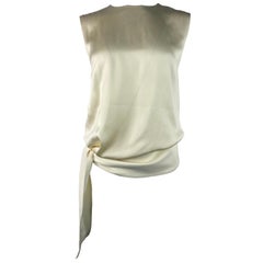 CELINE Cream Silk Blouse Top, Size 38