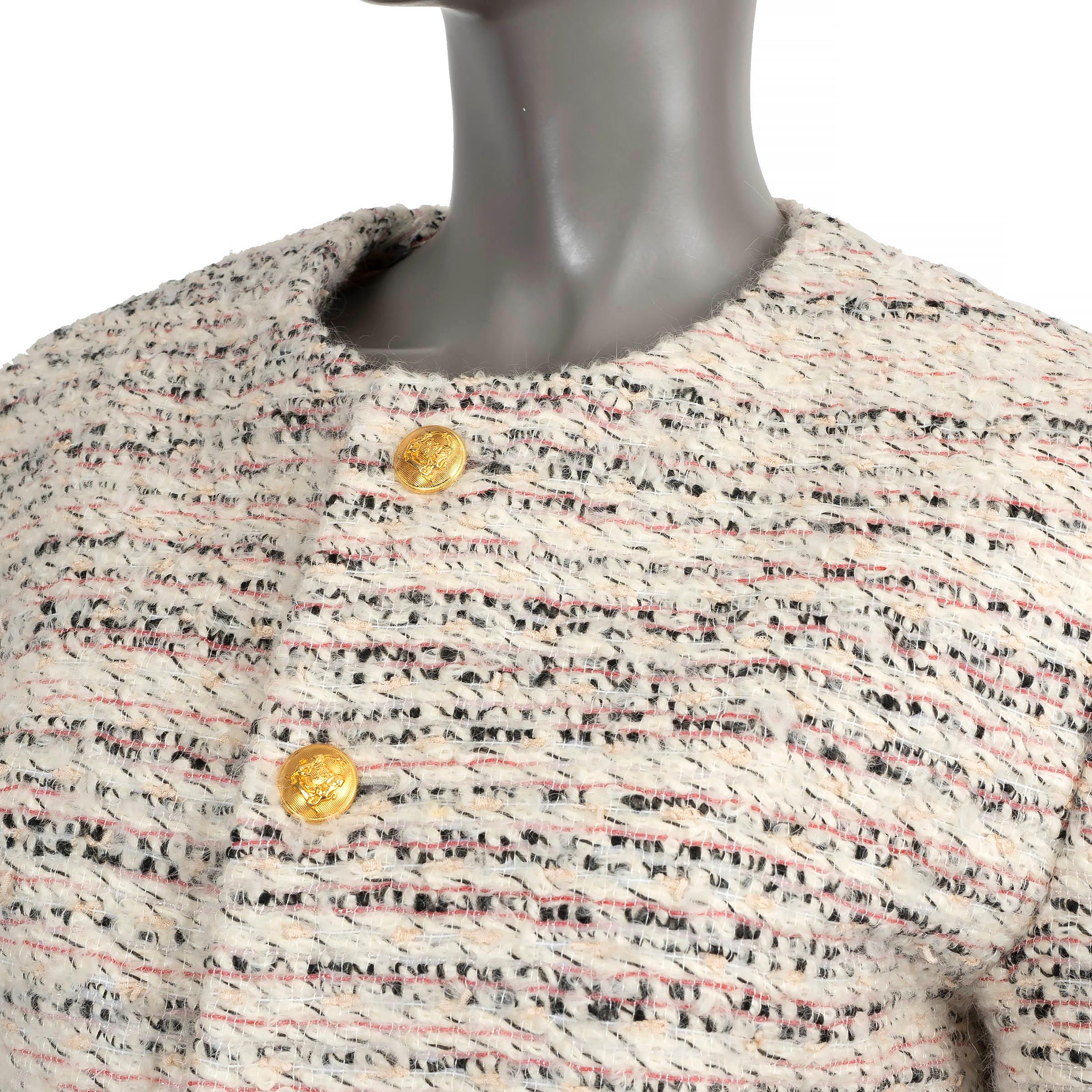 CELINE Jacke aus cremefarbener Wollmischung CHASSEUR TWEED 38 S im Angebot 1