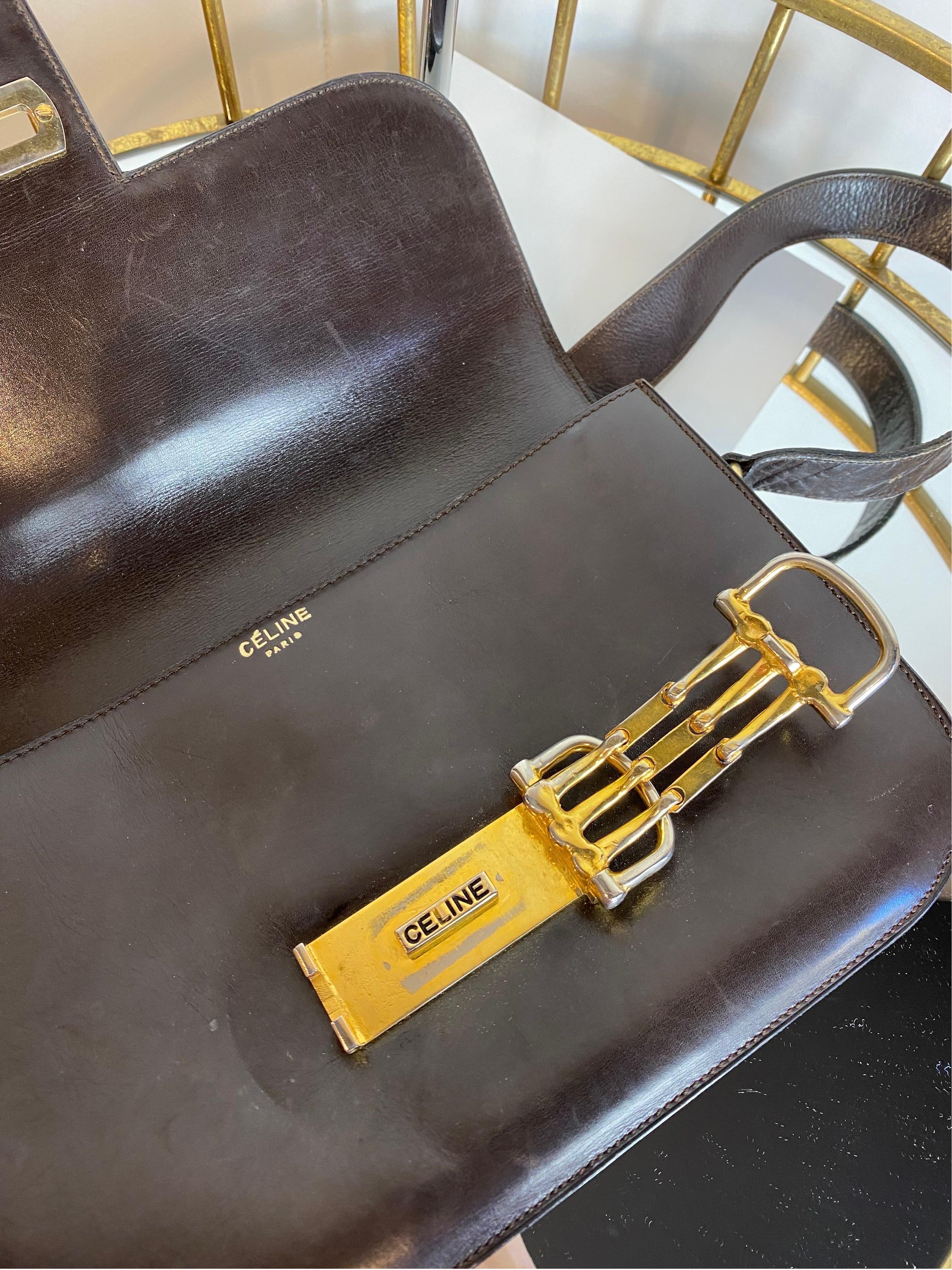Celine Crecy vintage Leather Shoulder Bag 6