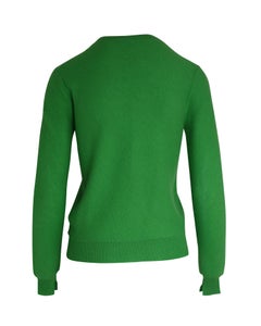 Celine Crewneck Sweater in Green Wool