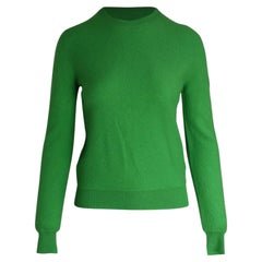 Celine Crewneck Sweater in Green Wool