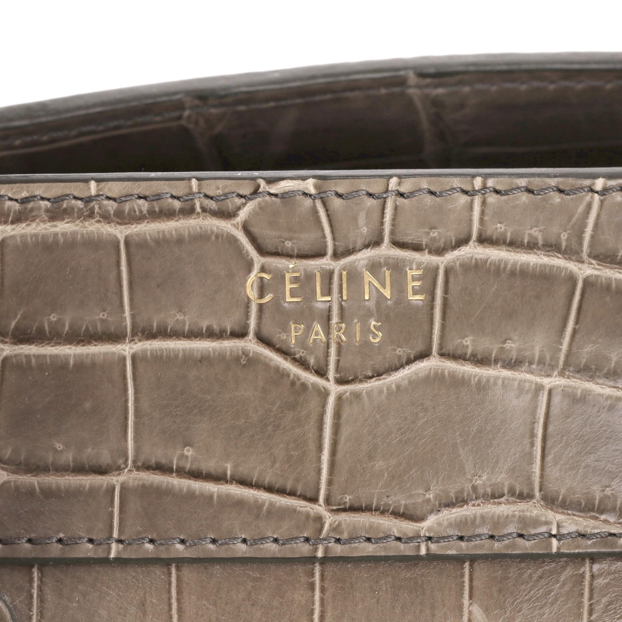 Celine Crocodile Skin Luggage Bag For Sale 2
