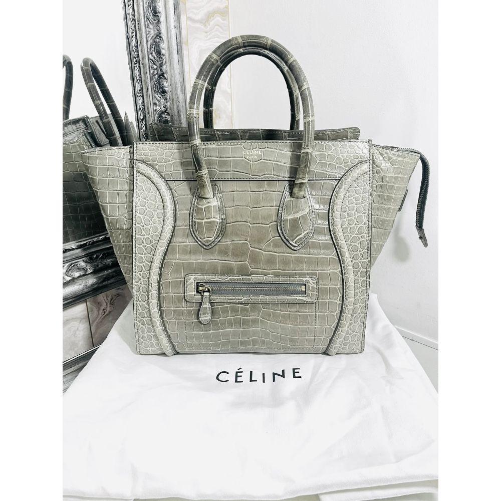 Celine Crocodile Skin Luggage Bag For Sale 1