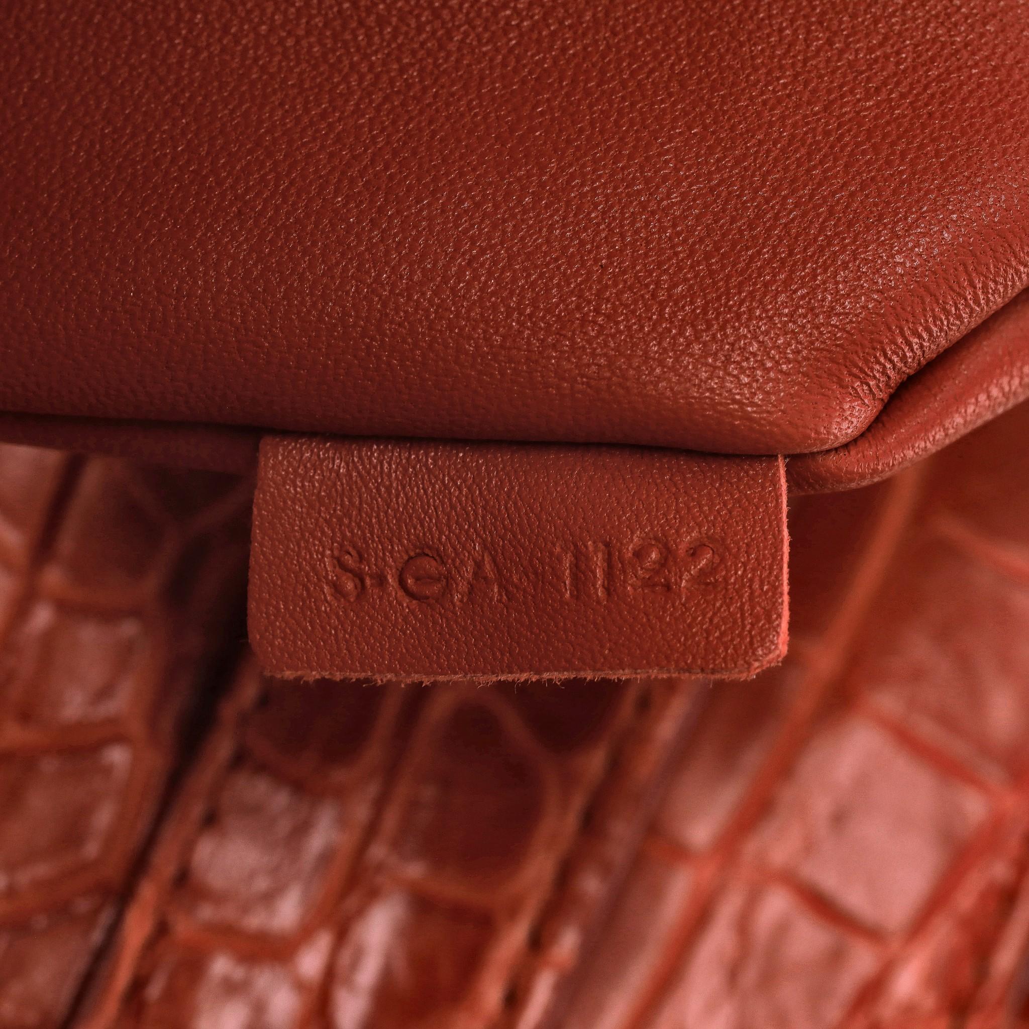 Celine Crocodile Skin Micro Luggage Handbag For Sale 5
