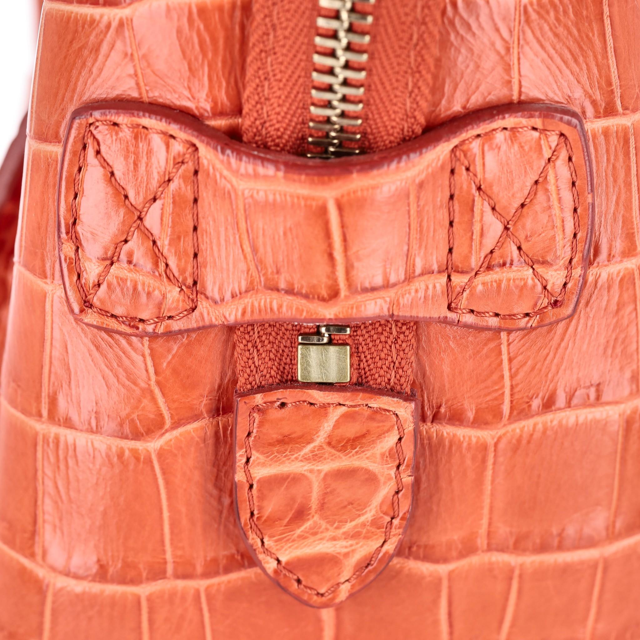 Celine Crocodile Skin Micro Luggage Handbag For Sale 2