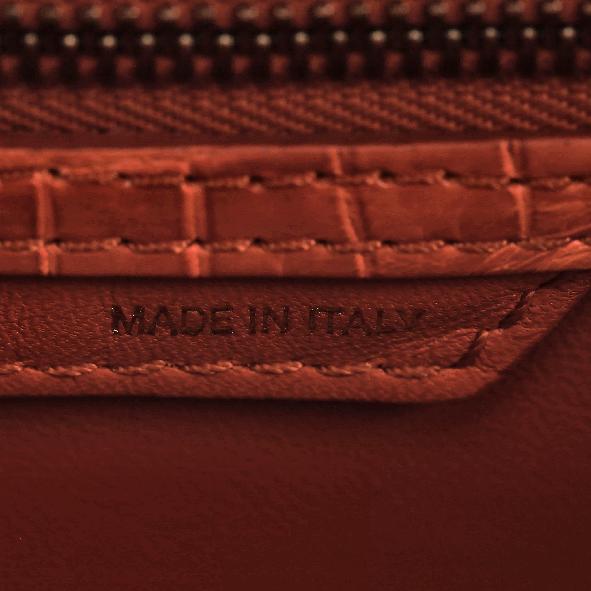 Celine Crocodile Skin Micro Luggage Handbag For Sale 4