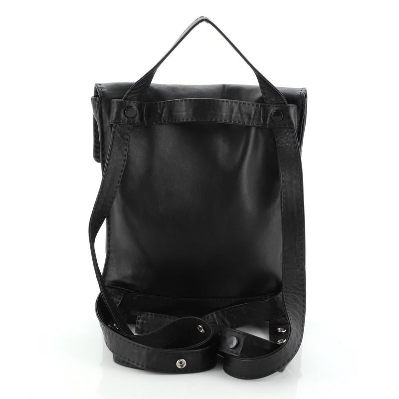 Black Celine Croissant Backpack Leather