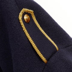 CELINE Cropp Military Vareuse wool gold trim Triomphe sailor collar pullover M