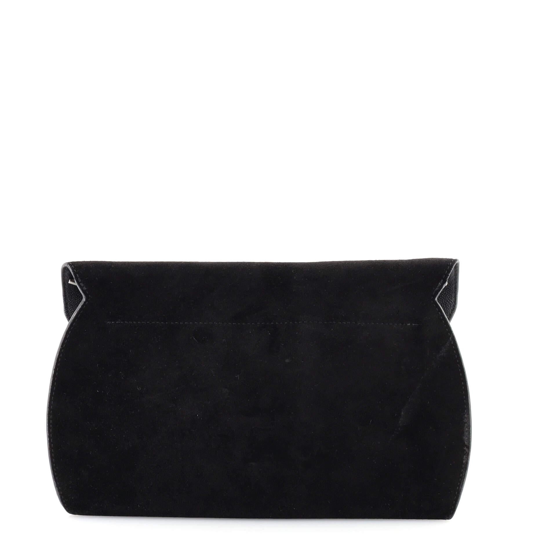 curved suede bag