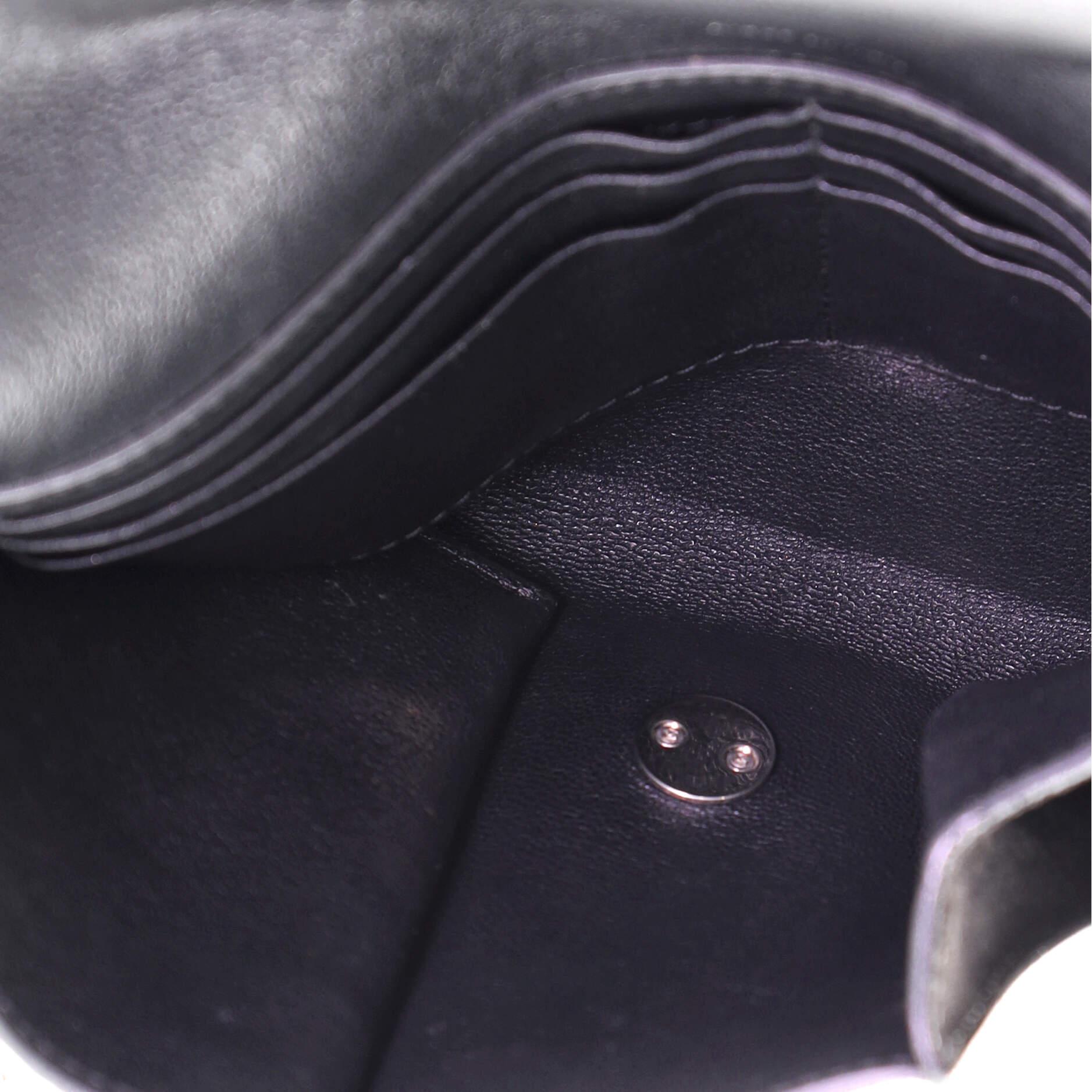 Black Celine Curved Flap Shoulder Bag Suede Medium
