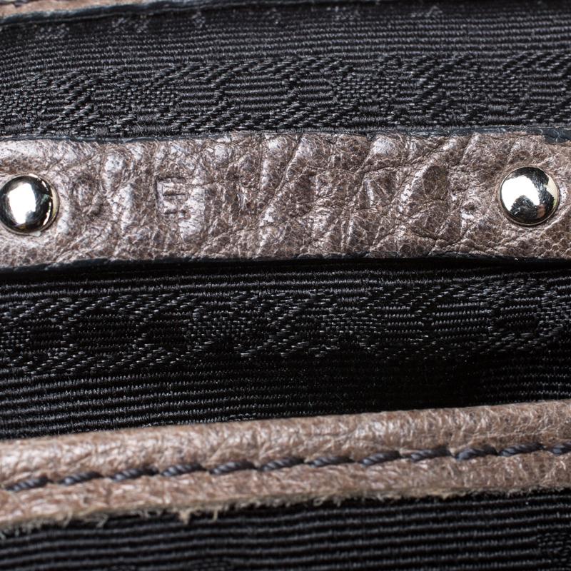 Celine Dark Beige Pebbled Leather Trunlock Flap Chain Bag 2