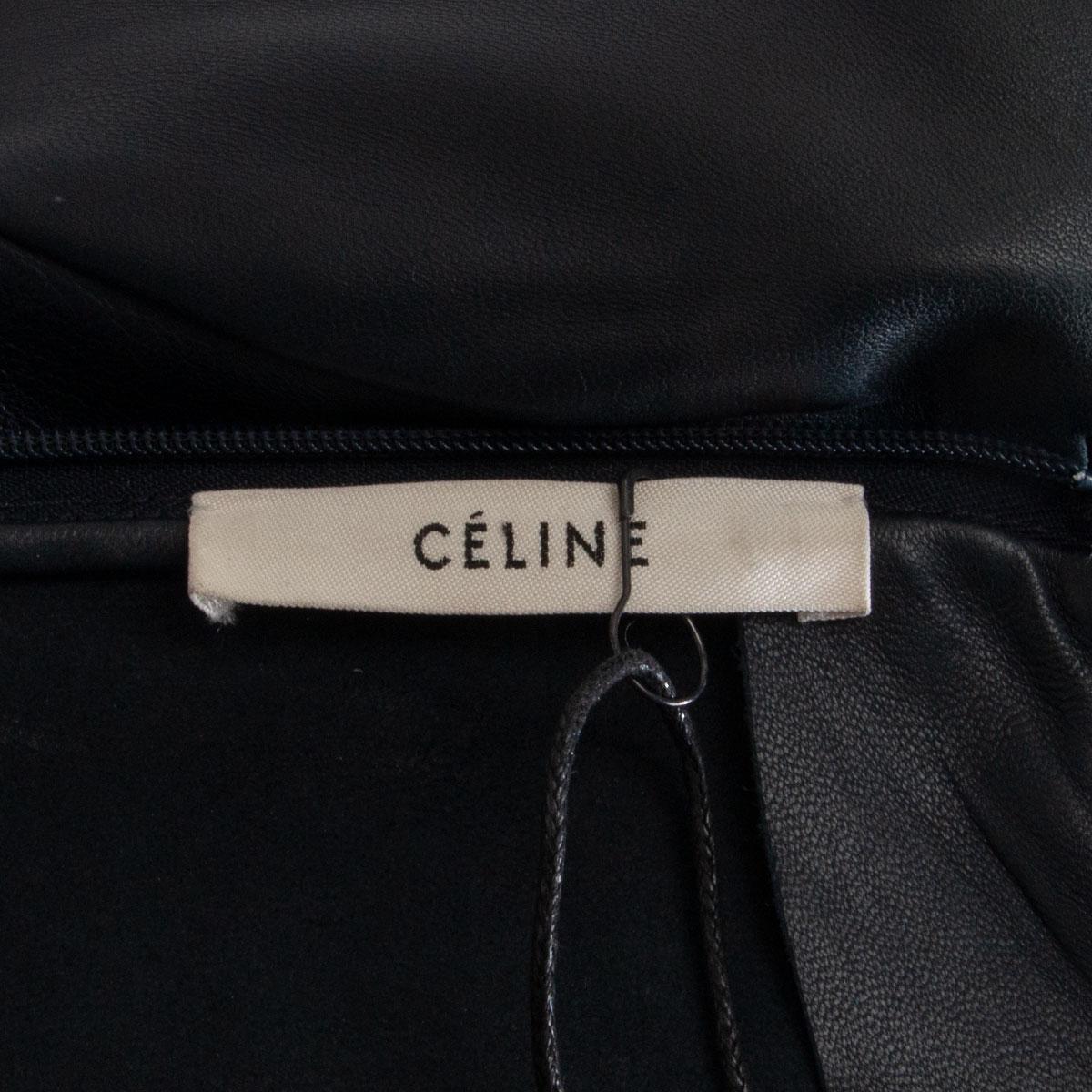 De las mujeres CELINE cuero azul oscuro 2012 Vestido de manga corta 38 S en venta