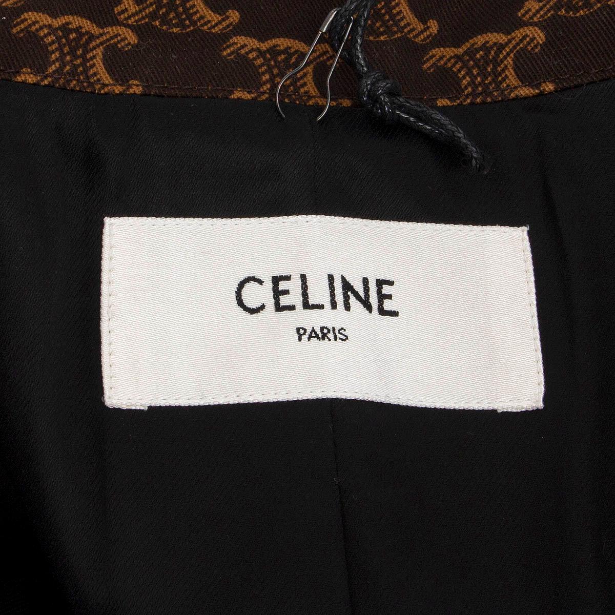 CELINE - Manteau TRIOMPHE en coton marron foncé imprimé TRIOMPHE - Veste courte S 2