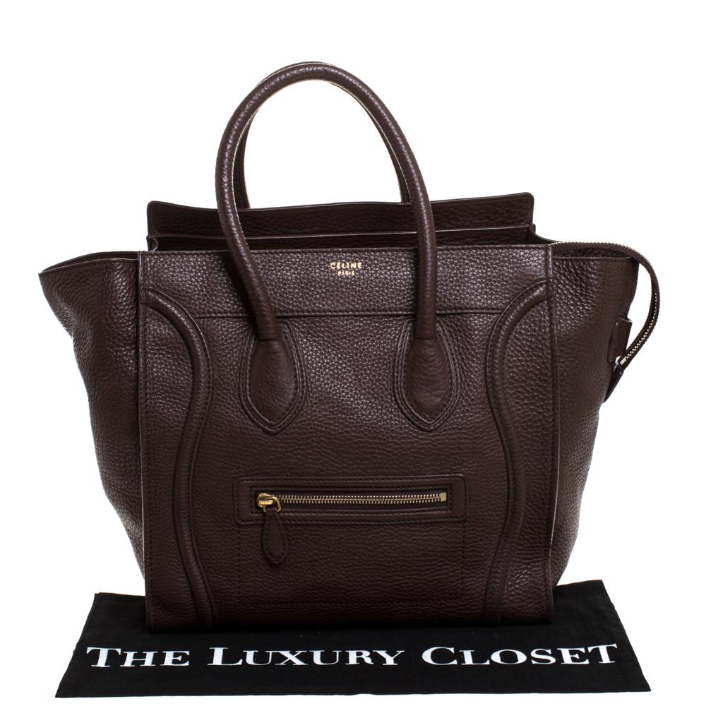 Celine Dark Brown Leather Mini Luggage Tote 7