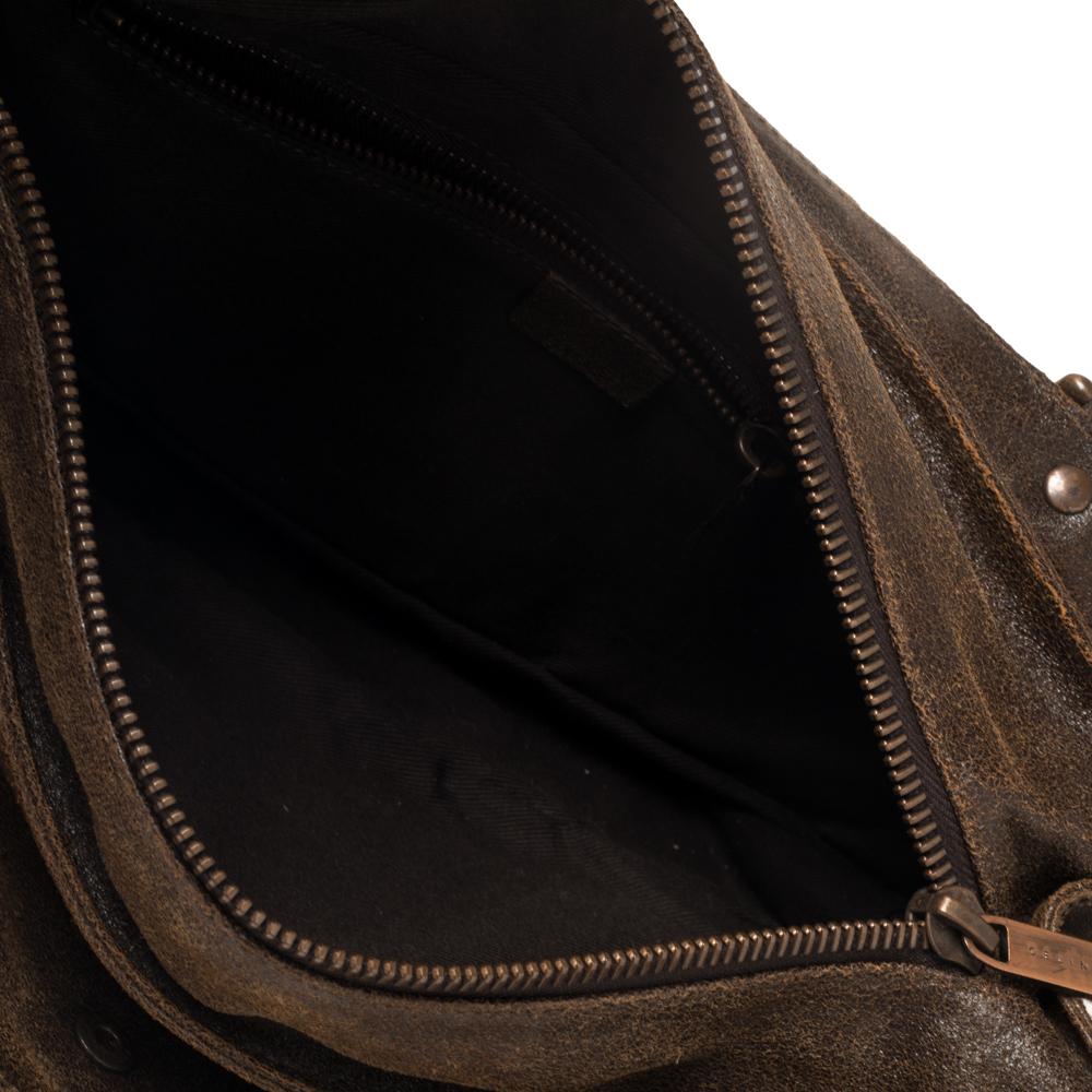 Celine Dark Brown Nubuck Leather Buckle Flap Tote 2