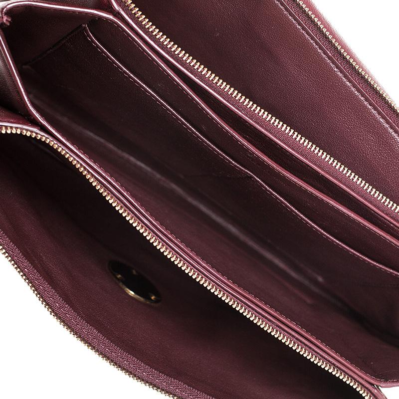 Celine Dark Burgundy Leather Flap Chain Shoulder Bag 2