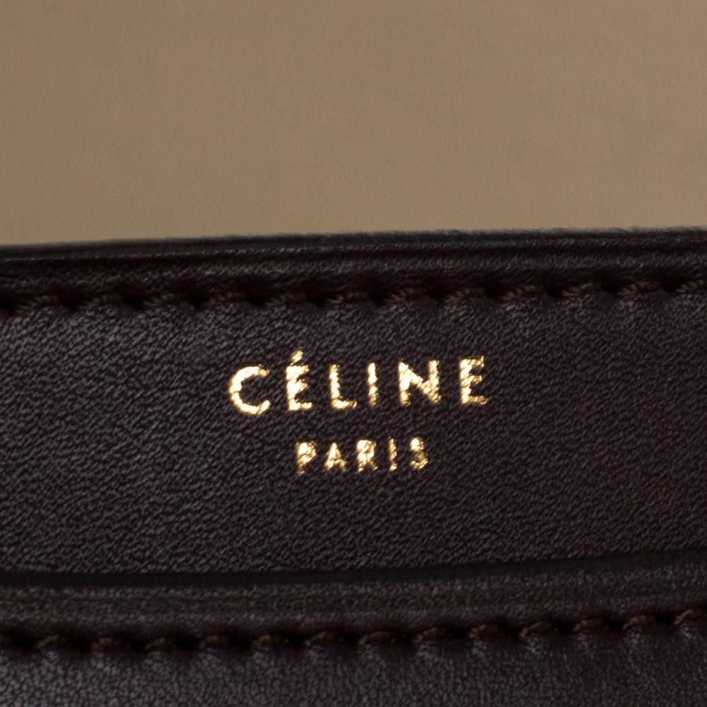 Celine Dark Burgundy Leather Large Case Chain Flap Shoulder Bag 2